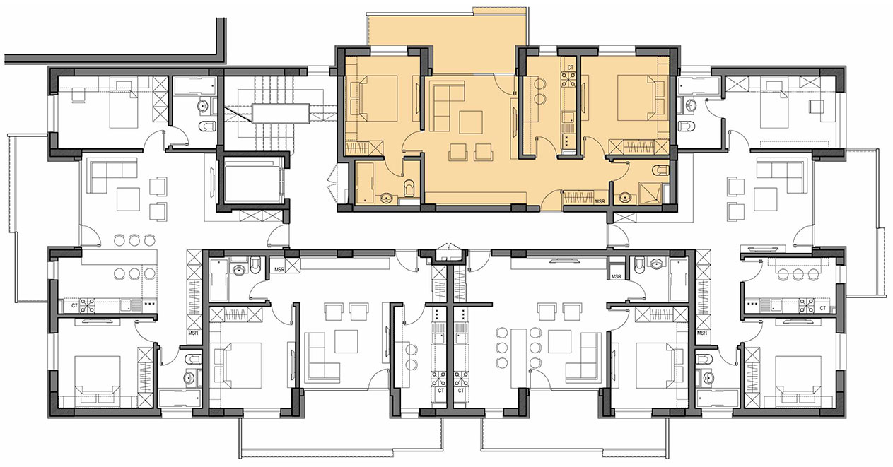 لاف+سكس Etaj 2 - Bloc D - tip 3C3 - Bujorului Residence Craiova